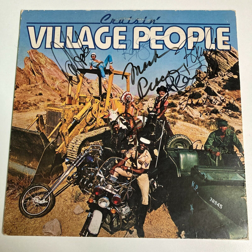 Village People Complete Band Signed Cruisin'  LP Record Album With JSA COA