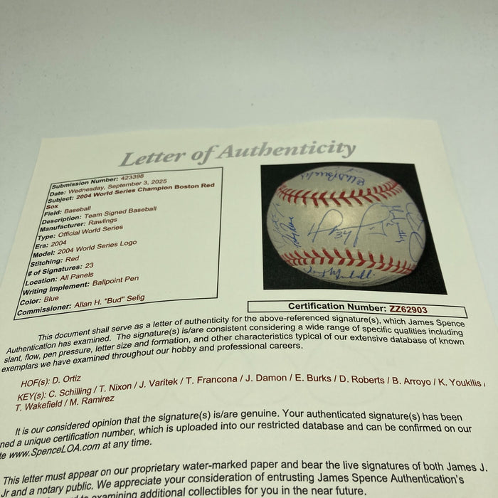 2004 Boston Red Sox World Series Champs Team Signed W.S. Baseball JSA COA