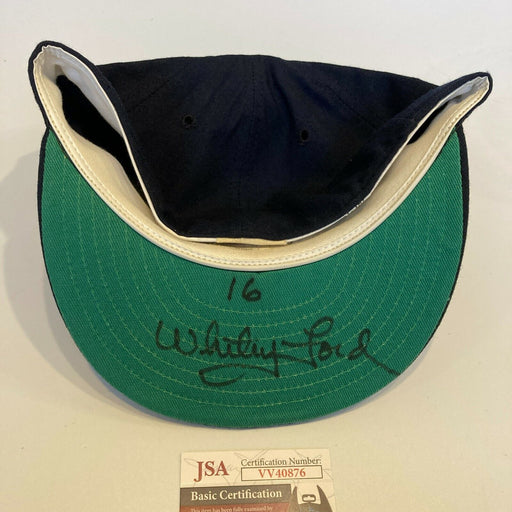 Whitey Ford Signed 1970's New York Yankees Game Model Baseball Hat JSA COA