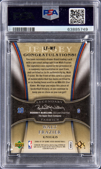 2006-07 Upper Deck SP Game Used Walt Frazier Legendary Fabrics Auto 36/50 PSA 10