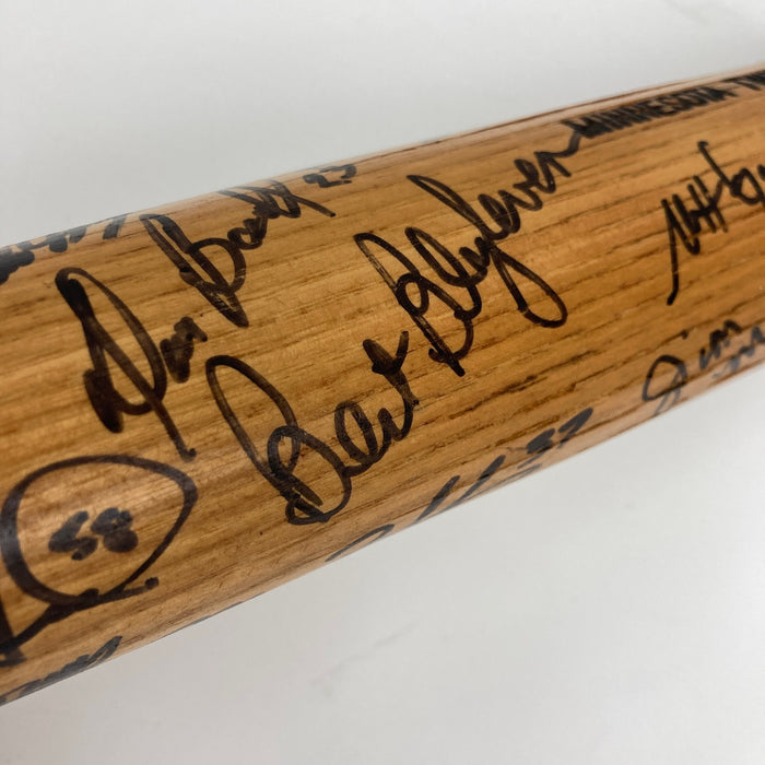 Minnesota Twins Pitchers Multi Signed Game Used Baseball Bat 50+ Sigs JSA COA