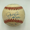 Joe Montana Signed Heavily Inscribed Career STAT Baseball Reggie Jackson COA