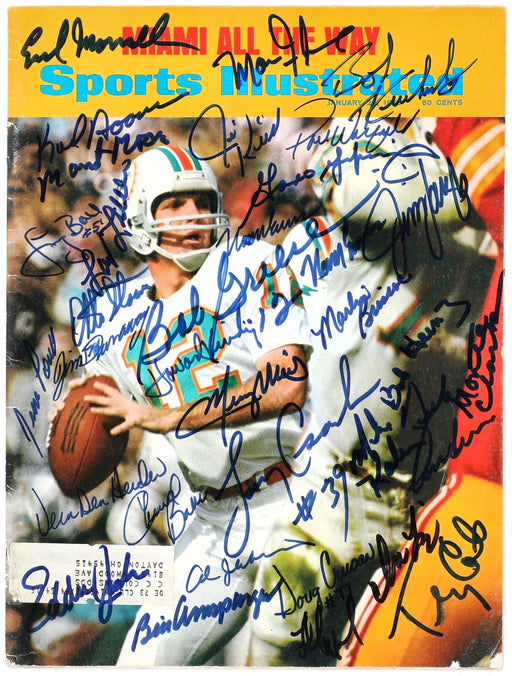 1972 Miami Dolphins Super Bowl Champs Team Signed Sports Illustrated Beckett COA