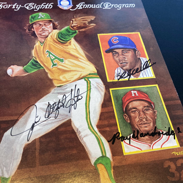 Catfish Hunter Billy Williams Ray Dandridge Signed HOF Induction Program