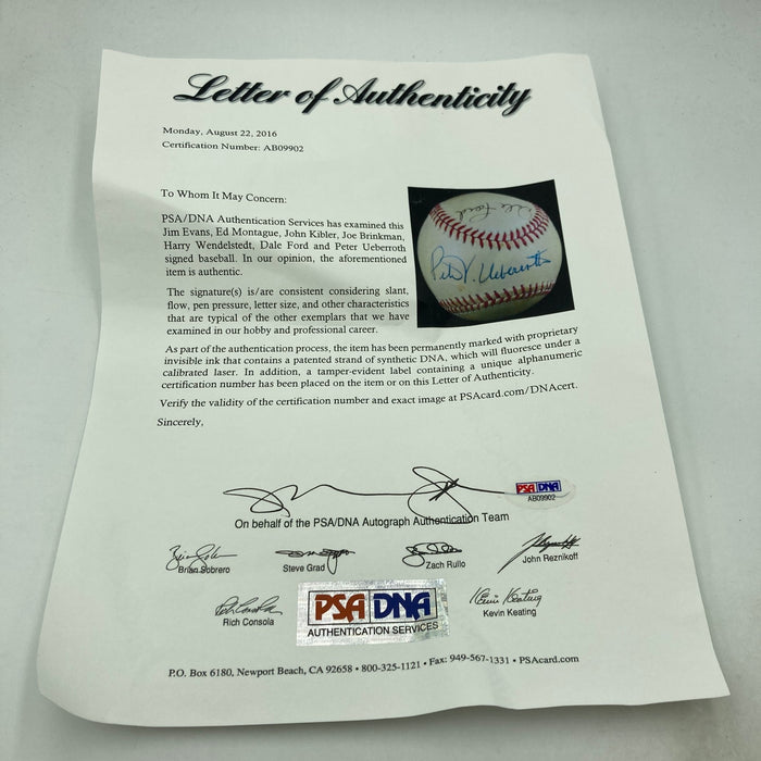 1986 World Series Umpires Multi Signed W.S. Game Baseball PSA DNA New York Mets