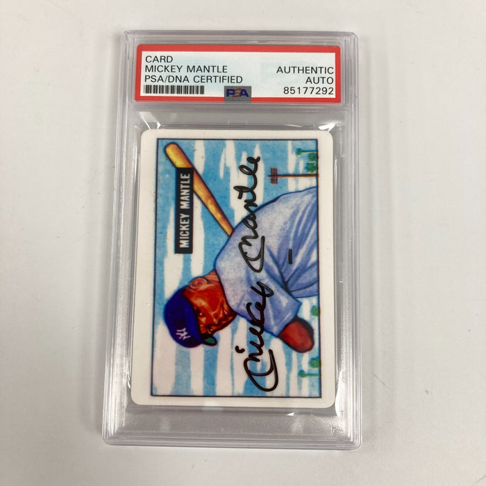 1951 Bowman Mickey Mantle Signed Porcelain Baseball Card RC PSA DNA Certified