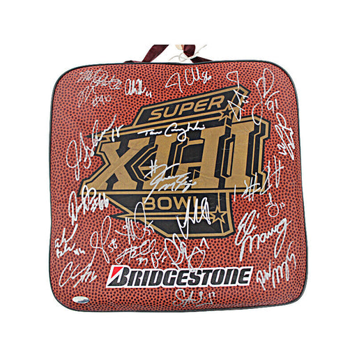 2007 New York Giants Super Bowl Champs Team Signed SB Seat Cushion With JSA COA