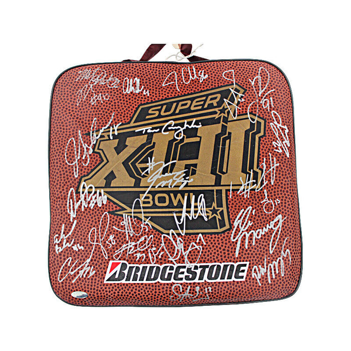2007 New York Giants Super Bowl Champs Team Signed SB Seat Cushion With JSA COA