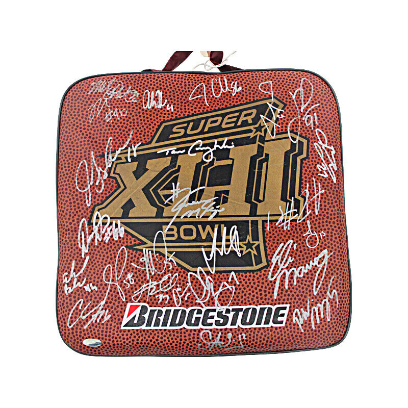 2007 New York Giants Super Bowl Champs Team Signed SB Seat Cushion With JSA COA