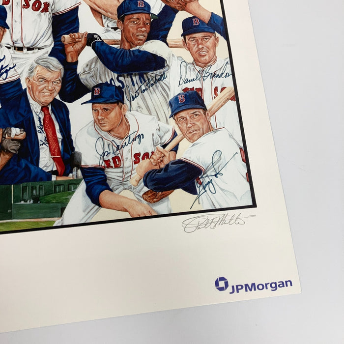 1967 Boston Red Sox AL Champs Team Signed 18x24 Litho Photo Carl Yastrzemski JSA