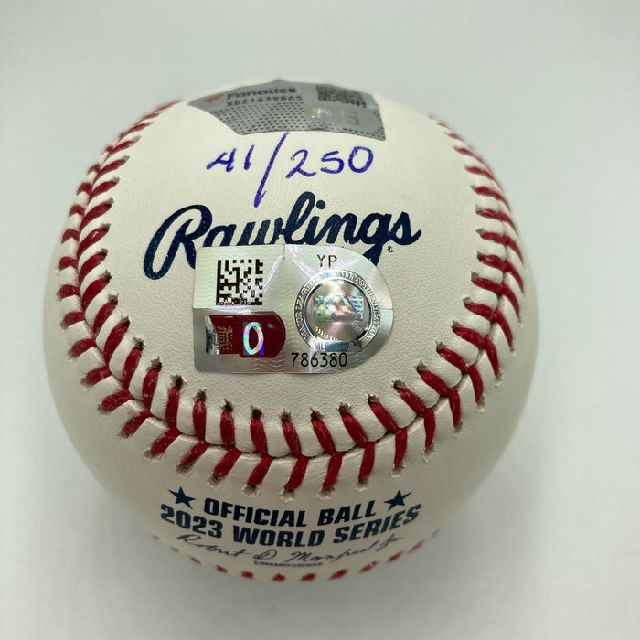 2023 Texas Rangers World Series Champs Team Signed W.S. Baseball MLB & Fanatics