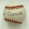 Frank "Crow" Crosetti Single Signed American League Baseball JSA COA NY Yankees