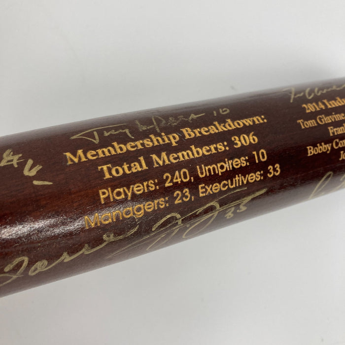2014 HOF Induction Signed Bat Greg Maddux Tom Glavine Bobby Cox Frank Thomas MLB