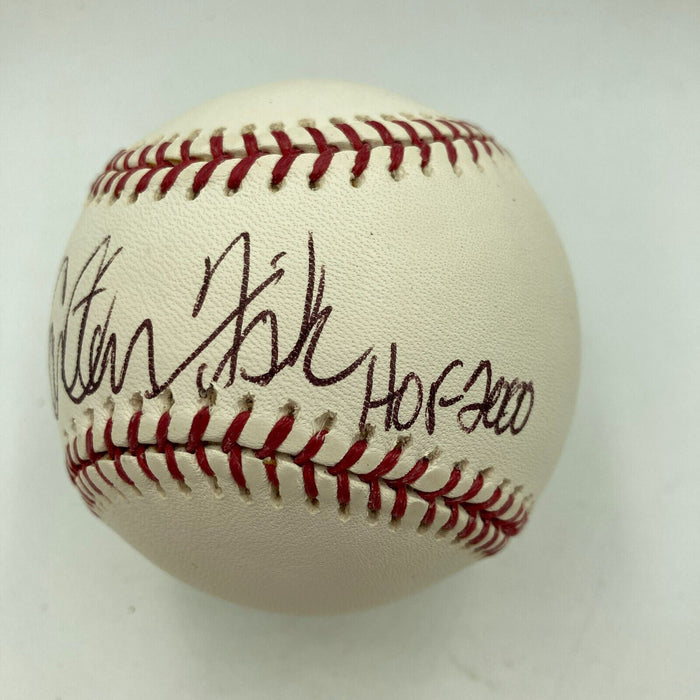 Carlton Fisk HOF 2000 & Johnny Pesky Signed 2004 World Series Baseball JSA COA