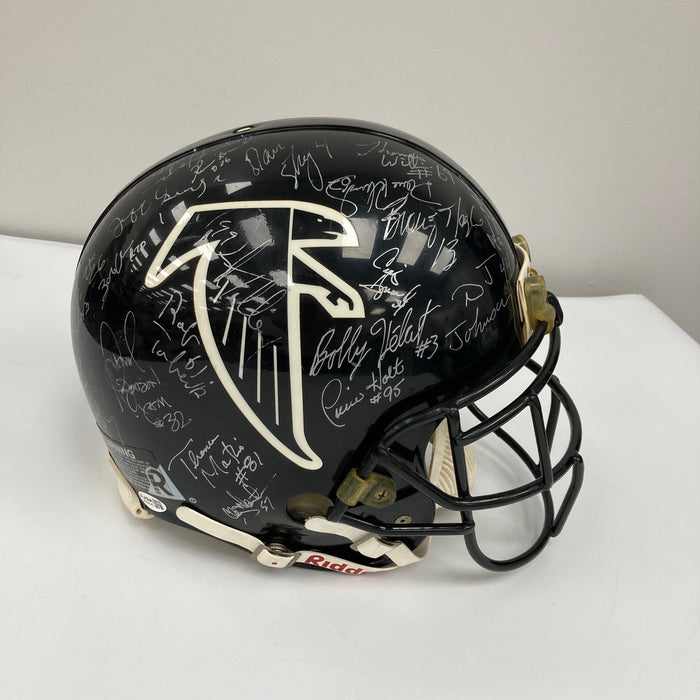 1995 Atlanta Falcons Team Signed Eric Metcalf Game Used Helmet JSA COA