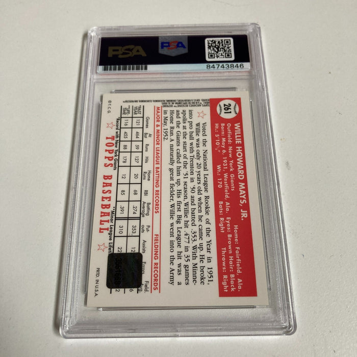 1952 Topps Willie Mays Signed RC 2001 Topps Chrome Archives Refractor PSA DNA