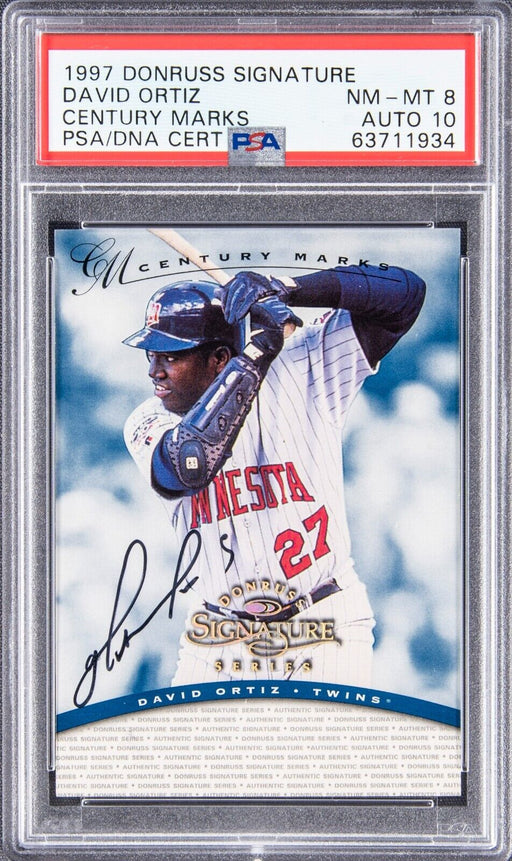 1997 Donruss Signature Series Century Marks David Ortiz Auto RC /100 PSA Auto 10