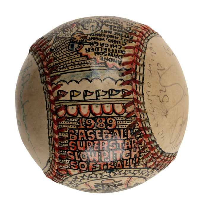 Beautiful Andre Dawson Hand Painted George Sosnak Folk Art Signed Baseball