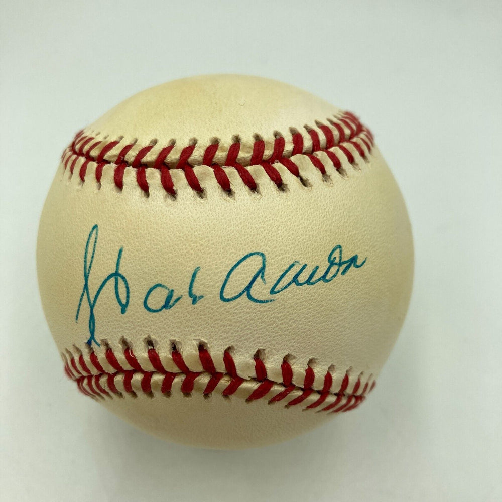 Hank Aaron Signed Official National League Baseball JSA COA
