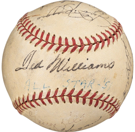 1951 All Star Game Team Signed Baseball Joe Dimaggio & Ted Williams PSA DNA COA