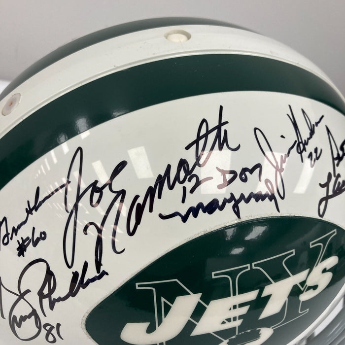 1969 New York Jets Super Bowl Champs Team Signed Authentic Game Helmet JSA COA
