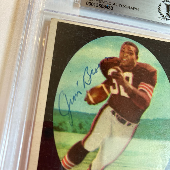 The Finest 1958 Topps #62 Jim Brown Signed RC Vintage 1950's Signature BGS