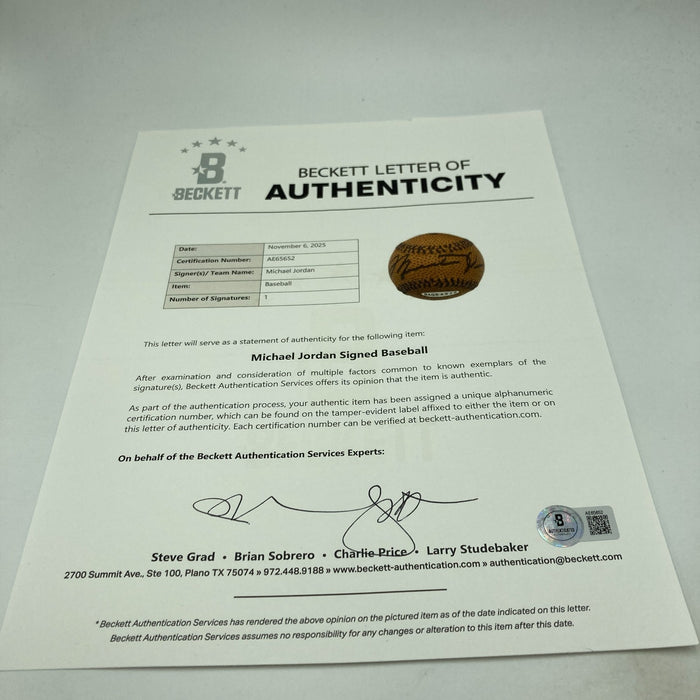 Michael Jordan Signed Nike Basketball Style Baseball Upper Deck UDA PSA Beckett