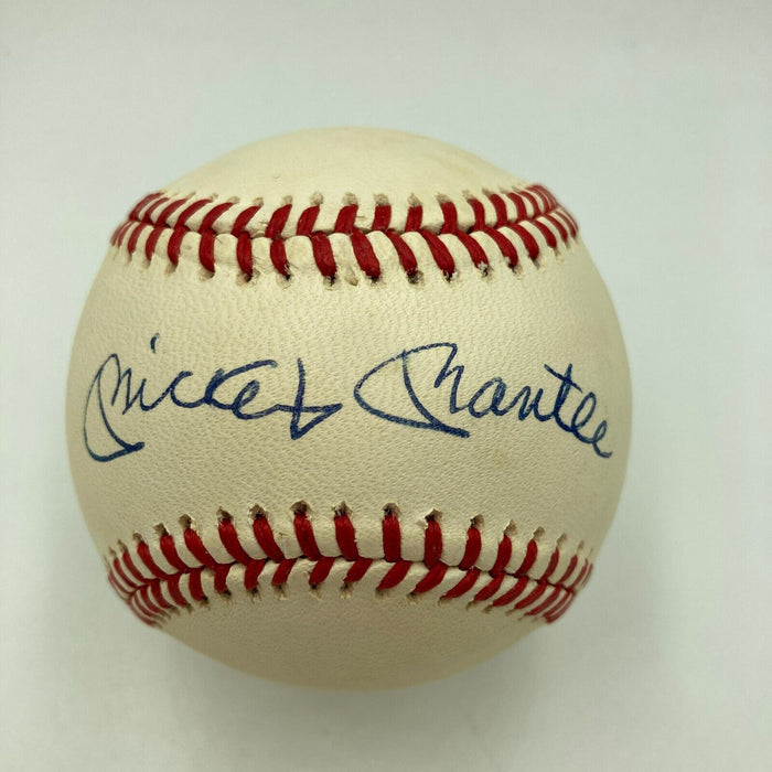 Mickey Mantle Signed American League Baseball PSA DNA Graded MINT 9