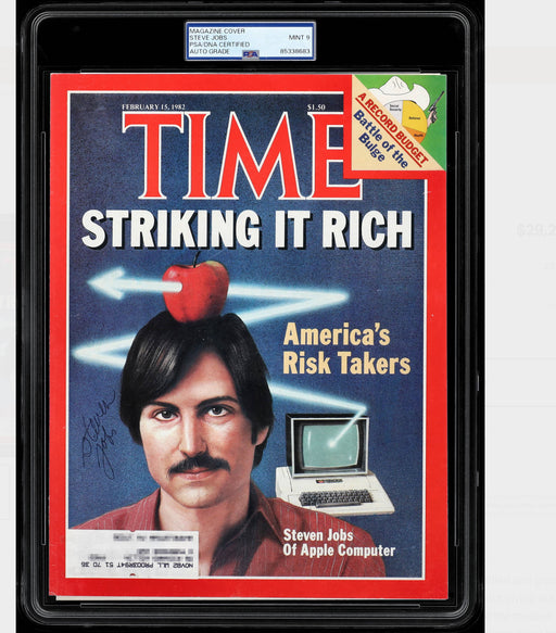 Steve Jobs Signed 1982 Time Magazine PSA DNA Graded 9 MINT Apple