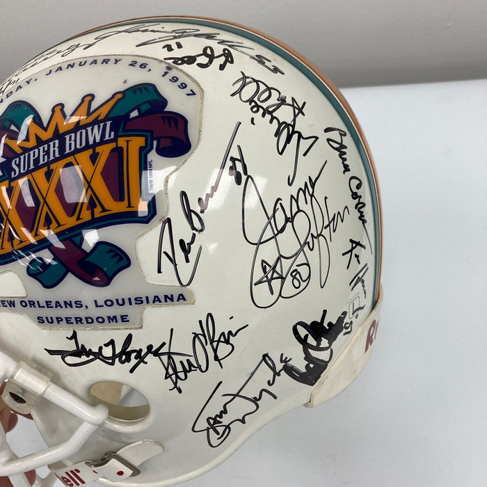 NFL Hall Of Fame Legends Multi Signed 1997 Super Bowl Helmet JSA COA