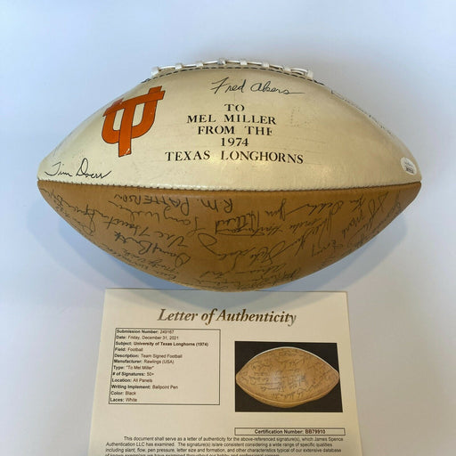 1974 Texas Longhorns Team Signed Autographed Football 50+ Sigs JSA COA