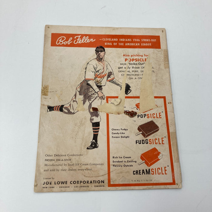 Bob Feller Signed Vintage 1946 Barnstorming Program Negro League Rare