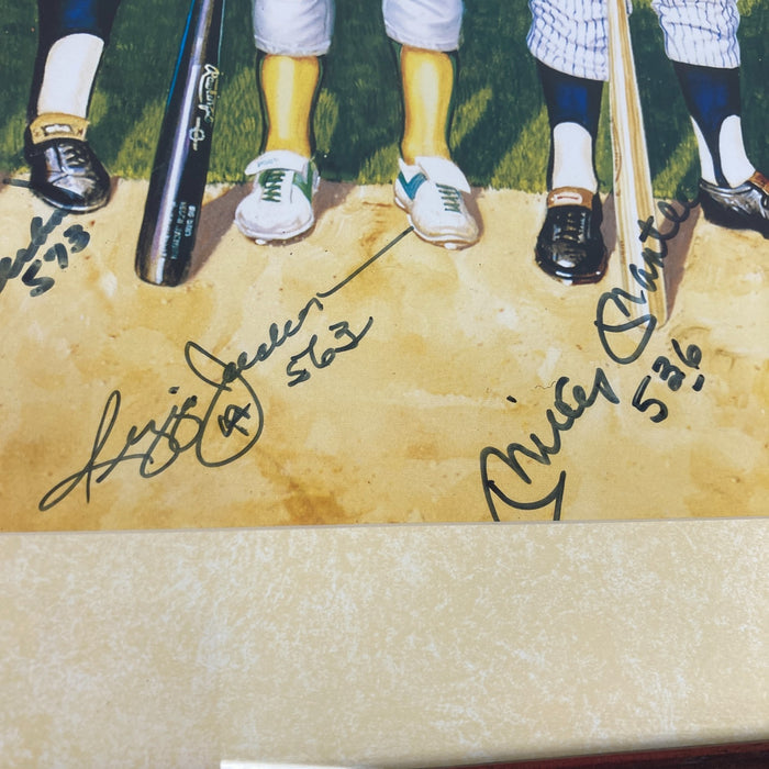 500 Home Run Club Signed Litho With Inscriptions Mickey Mantle Ted Williams JSA