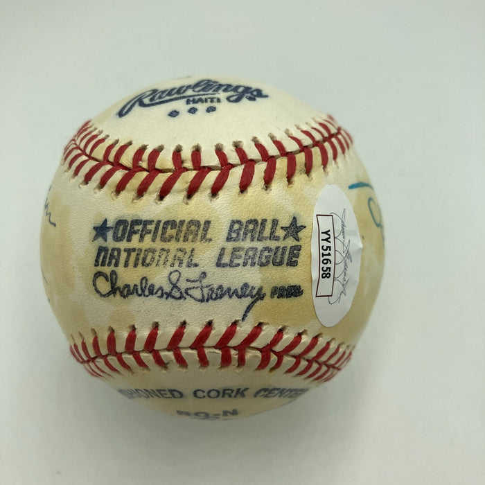 1970's HOF Multi Signed Baseball Freddie Lindstrom Ernie Banks Earl Averill JSA