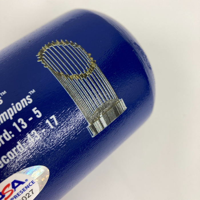 Julio Urias & Austin Barnes Signed 2020 Los Angeles Dodgers World Series Bat PSA