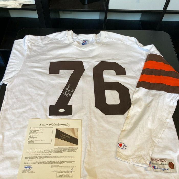 Lou Groza "The Toe" Hall Of Fame 1974 Signed Cleveland Browns Jersey JSA COA