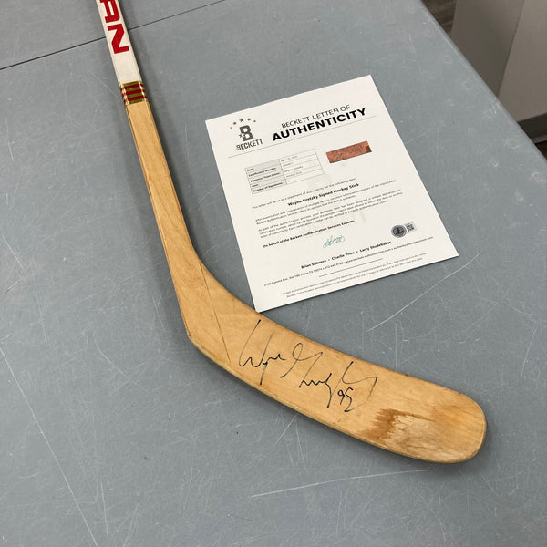 Wayne Gretzky Signed 1984 Game Issued Titan Hockey Stick Beckett COA