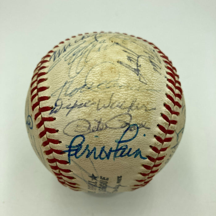 The Finest 1935-1975 Batting Champs Signed Baseball Clemente Mantle Dimaggio JSA