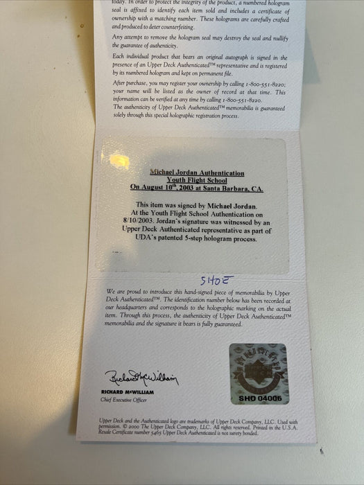 Michael Jordan Signed Jumpman Trifecta Sneakers Shoes UDA Upper Deck & PSA DNA