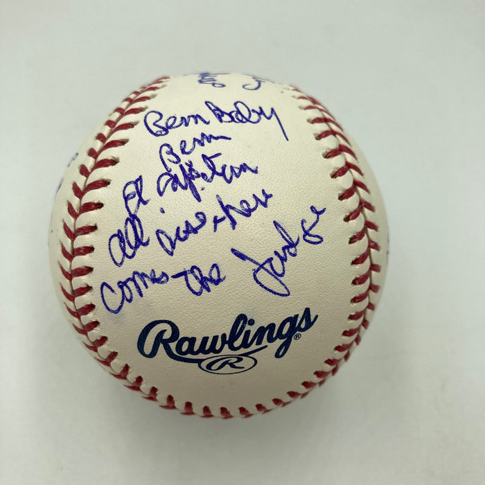 John Sterling Signed Heavily Inscribed STAT Baseball JSA COA RARE!
