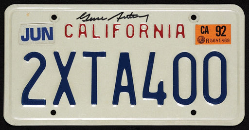 Gene Autry Signed Autographed California License Plate JSA COA