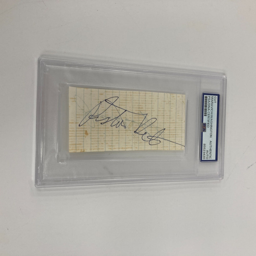 Pete Maravich "Pistol Pete" Signed Cut Signature Auto PSA DNA Certified
