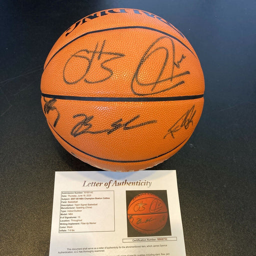 2007-08 Boston Celtics NBA Champs Team Signed Basketball Kevin Garnett JSA COA