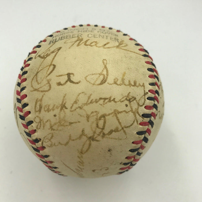 Nice 1943 Cleveland Indians Team Signed Autographed Baseball JSA COA