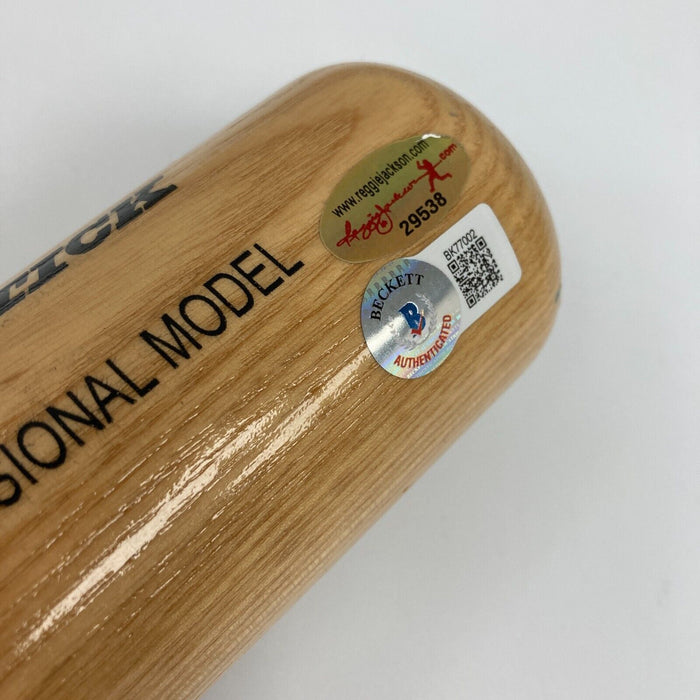 Bob Feller Signed Heavily Inscribed STATS Baseball Bat Beckett & RJ COA
