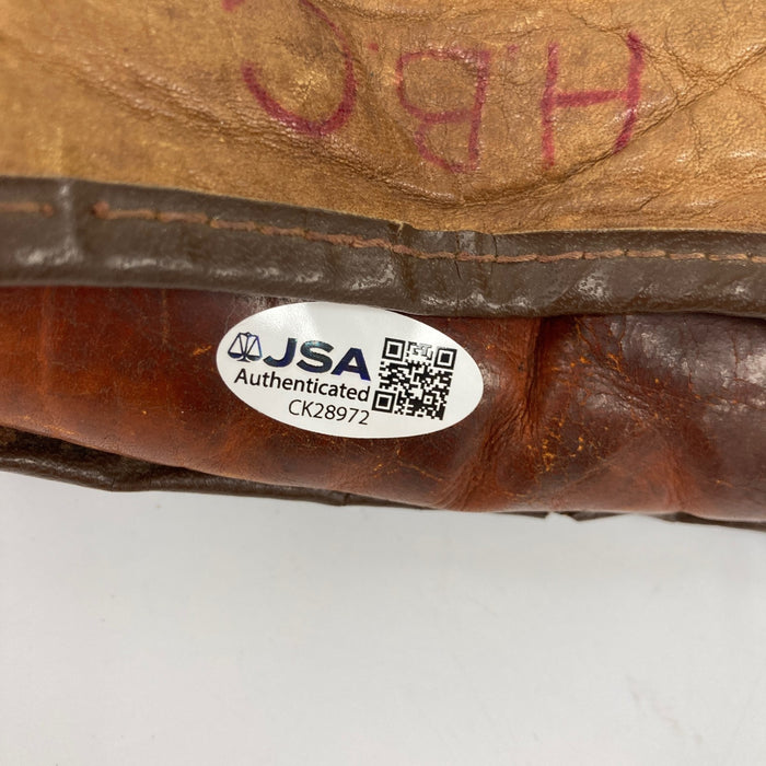 Eddie Mathews Signed 1950's Game Model Baseball Glove JSA COA