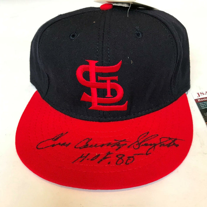 Enos Country Slaughter Hall Of Fame 1985 Signed St. Louis Cardinals Hat JSA COA