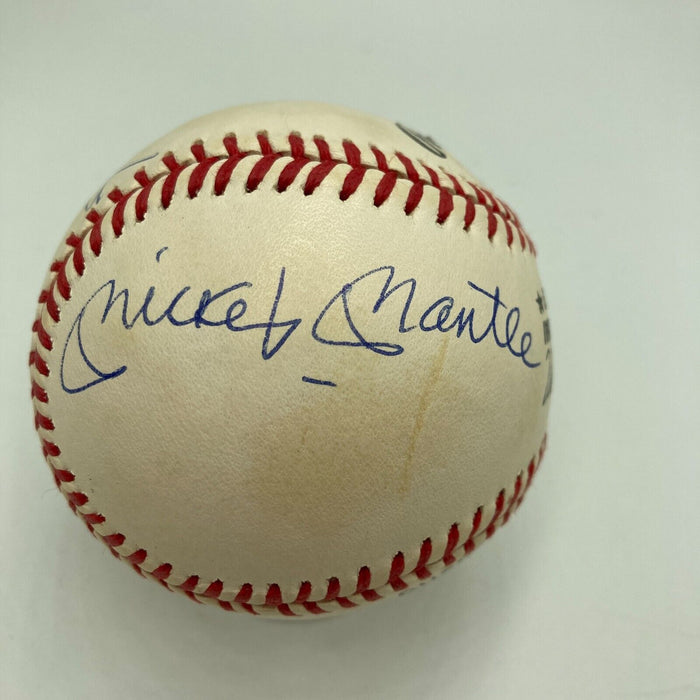 Mickey Mantle Willie Mays 500 Home Run Club Signed Baseball PSA DNA