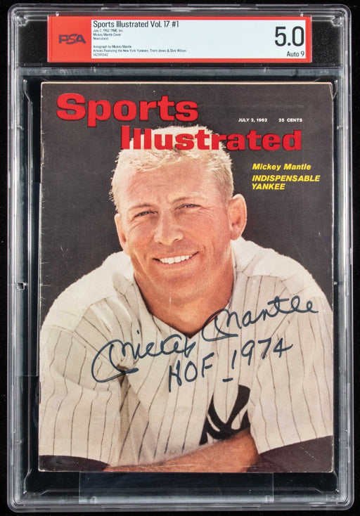 Mickey Mantle "HOF 1974" Signed 1962 Sports Illustrated PSA 9 MINT Auto