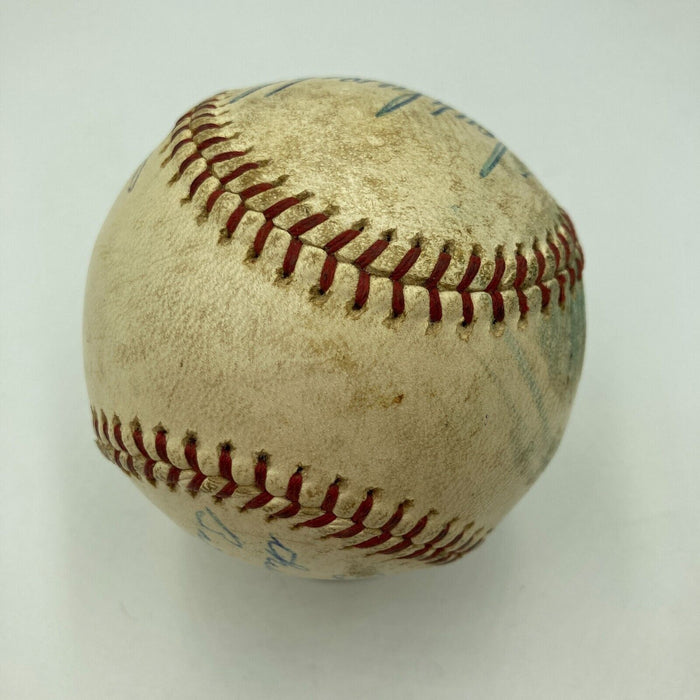 Gabby Hartnett Edd Roush Don Drysdale Signed Game Used Baseball From Bat Boy JSA